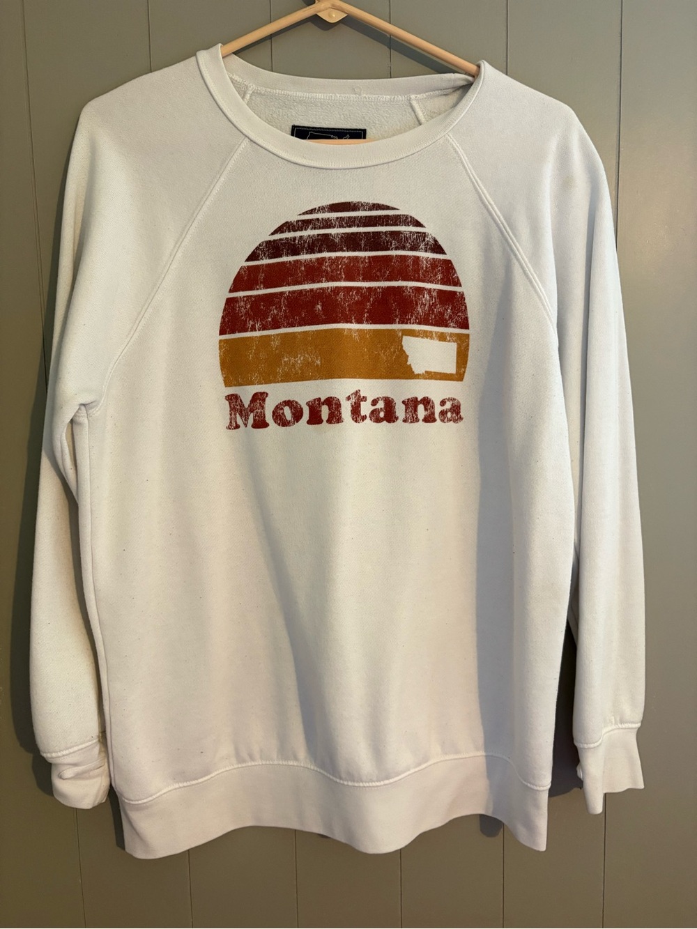 Montana Graphic Crewneck Sweater - White